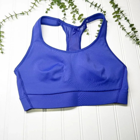 Athleta Dark Periwinkle Mesh Back Sports Bra Women's Size 34B/C - Picture 1 of 5